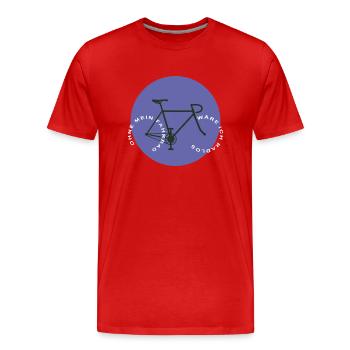 Ohne mein Fahrrad - Männer Premium Bio T-Shirt - Rot - Vorne - Damien (186cm)