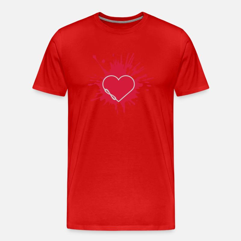 Farbklecks Herz Unendlich - Männer Premium Bio T-Shirt - Rot