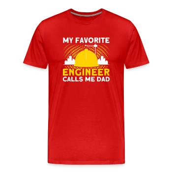 Favorite Engineer Father Engineer Father - Men's Premium Organic T-Shirt - red - Front - Damien (186cm)