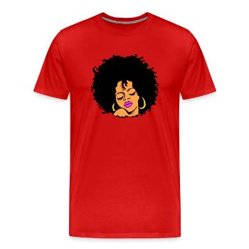 black lady african style gift for her - T-shirt bio Premium Homme - rouge - Devant - Damien (186cm)