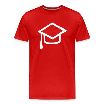 Graduation Hat - Men's Premium Organic T-Shirt - red - Front - Damien (186cm)