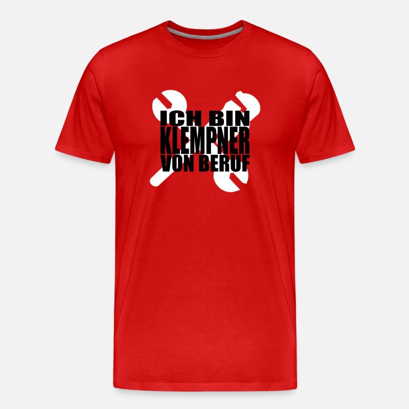 Ich bin Klempner von Beruf - Männer Premium Bio T-Shirt - Rot