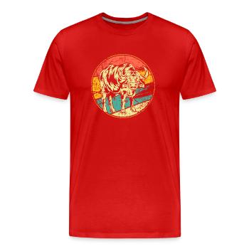 Buffle vintage buffle d’eau - T-shirt bio Premium Homme - rouge - Devant - Damien (186cm)