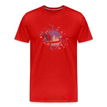 Surfeur Profiter Color Splash - T-shirt bio Premium Homme - rouge - Devant - Damien (186cm)