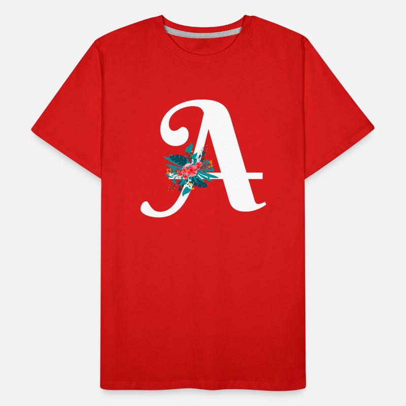 lettre A fleuris T-shirt bio Premium Homme