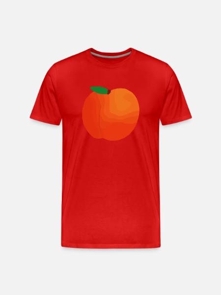 Pfirsich Illustration Geschenkidee - Männer Premium Bio T-Shirt - Rot