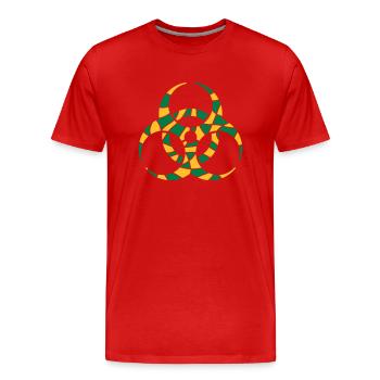 Symbole Biohazard Fissures Design - T-shirt bio Premium Homme - rouge - Devant - Damien (186cm)