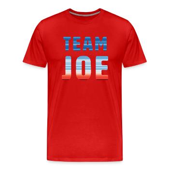 Team Joe | Warming Stripes - Männer Premium Bio T-Shirt - Rot - Vorne - Damien (186cm)