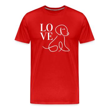 Chien d’amour - T-shirt bio Premium Homme - rouge - Devant - Damien (186cm)