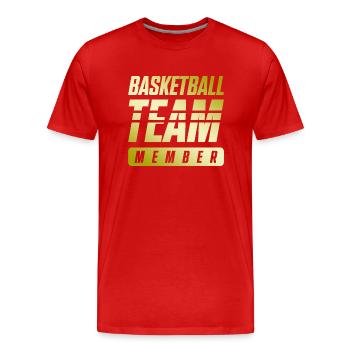 Équipe de basket-ball - T-shirt bio Premium Homme - rouge - Devant - Damien (186cm)