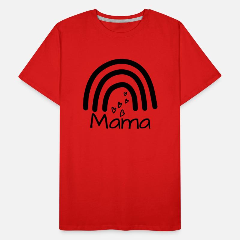 Mama, Mamaspruch mit Regenbogen und Herzchen Männer Premium Bio T-Shirt