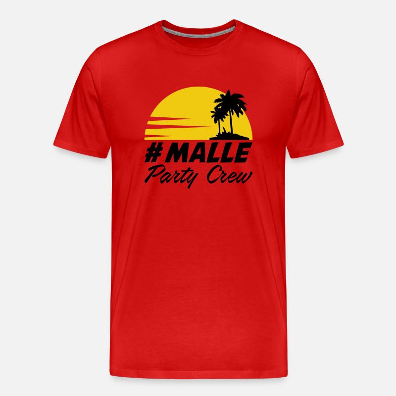 malle party crew - Männer Premium Bio T-Shirt - Rot