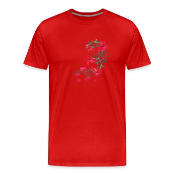 oleander,flower,lotus,vine,floral,flowers - Men's Premium Organic T-Shirt - red - Front - Damien (186cm)