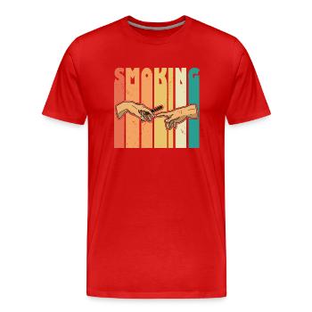 Cigar Tobacco Saying Whiskey Cigar Lover - Men's Premium Organic T-Shirt - red - Front - Damien (186cm)