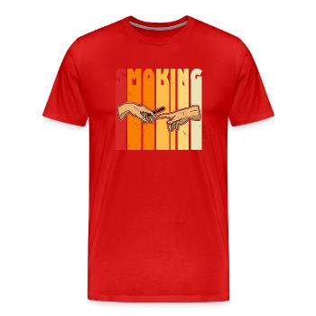Cigar Tobacco Saying Whiskey Cigar Lover - Men's Premium Organic T-Shirt - red - Front - Damien (186cm)