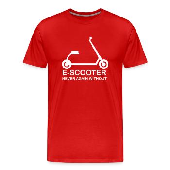 E-Scooter Roller Scooter - T-shirt bio Premium Homme - rouge - Devant - Damien (186cm)