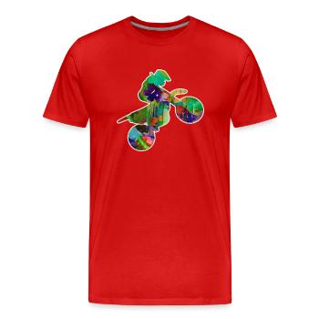 Moto, Moto, Moto, Graffiti, Peinture - T-shirt bio Premium Homme - rouge - Devant - Damien (186cm)