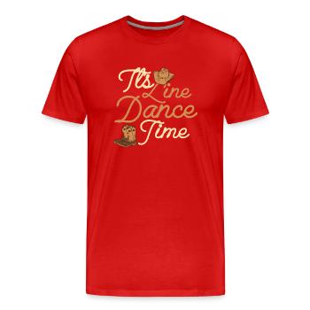 C’est l’heure de la danse en ligne Musique country occidentale - T-shirt bio Premium Homme - rouge - Devant - Damien (186cm)