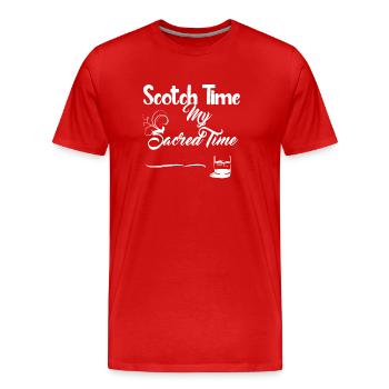 Scotch Time White Design - Men's Premium Organic T-Shirt - red - Front - Damien (186cm)