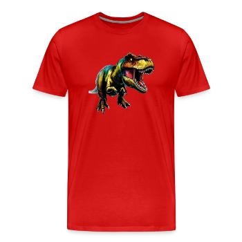 Dinosaur T Rex King of Prehistoric Times - Men's Premium Organic T-Shirt - red - Front - Damien (186cm)