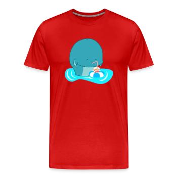 Sommer - Männer Premium Bio T-Shirt - Rot - Vorne - Damien (186cm)