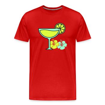 Cocktail Hibiscus - T-shirt bio Premium Homme - rouge - Devant - Damien (186cm)