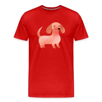 Dachshund 1970s (no2) - T-shirt bio Premium Homme - rouge - Devant - Damien (186cm)