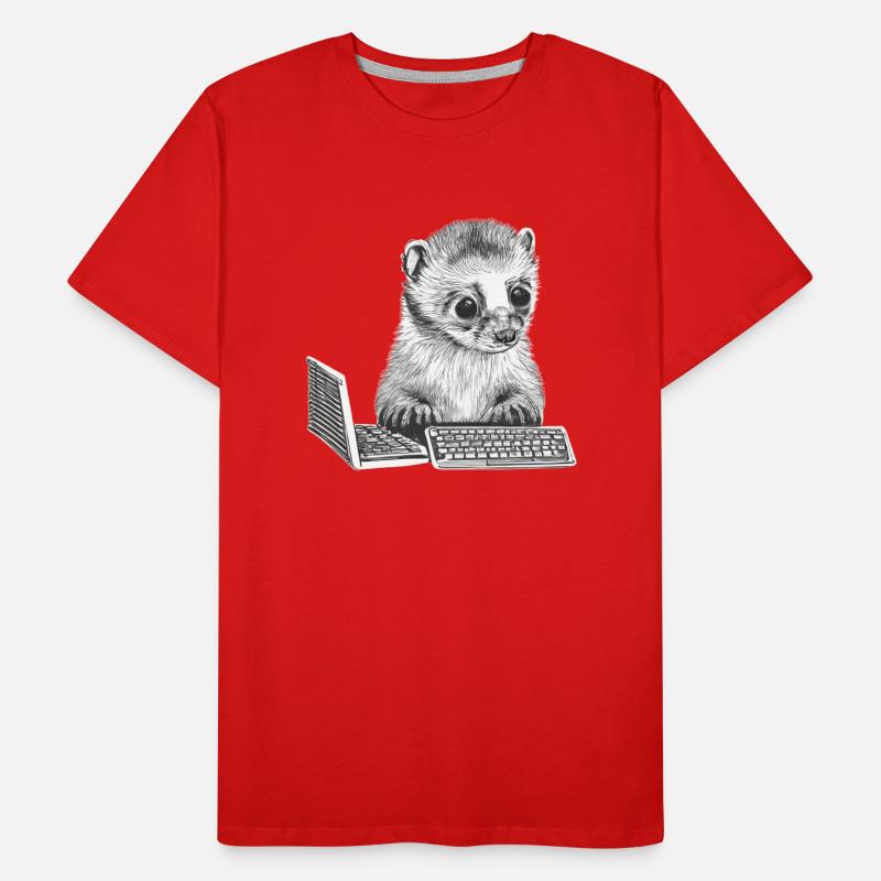 CUTE GEEK FERRET Men's Premium Organic T-Shirt
