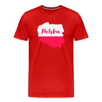 Pologne Polska - T-shirt bio Premium Homme - rouge - Devant - Damien (186cm)