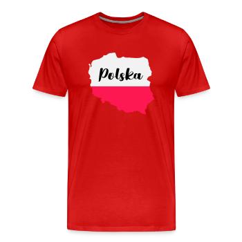 Pologne Polska - T-shirt bio Premium Homme - rouge - Devant - Damien (186cm)