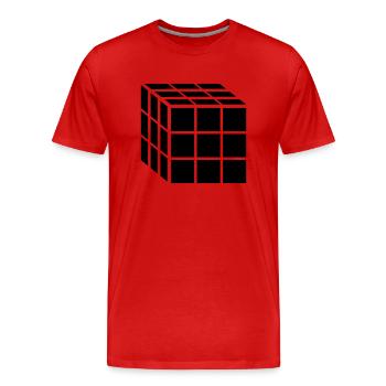 3x3 Block Würfel - Männer Premium Bio T-Shirt - Rot - Vorne - Damien (186cm)