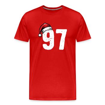 97 Number Christmas - Men's Premium Organic T-Shirt - red - Front - Damien (186cm)