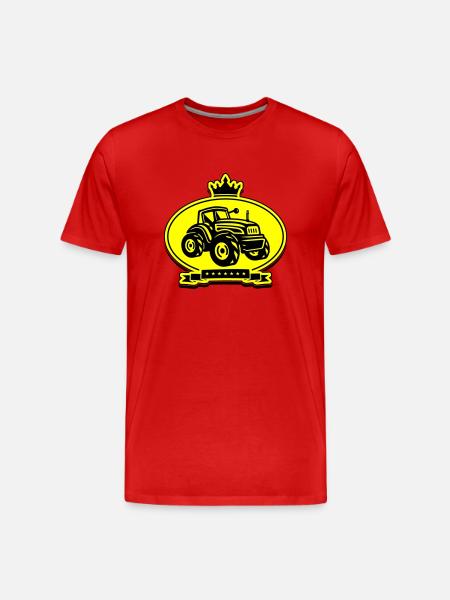 Tractor Farmer Silhouette Trekker - Men's Premium Organic T-Shirt - red