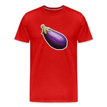 Aubergine violet - Men's Premium Organic T-Shirt - red - Front - Damien (186cm)