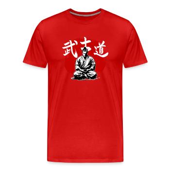 Samurai Bushido Karate Kimono Kampfkünste - Männer Premium Bio T-Shirt - Rot - Vorne - Damien (186cm)