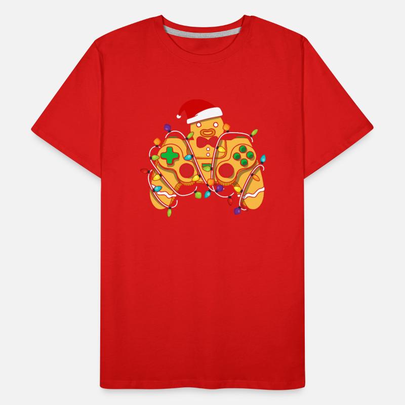 Christmas Gaming Controller Gingerbread Men's Premium Organic T-Shirt