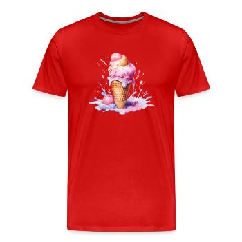 eis - Männer Premium Bio T-Shirt - Rot - Vorne - Damien (186cm)