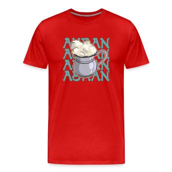 Ayran Türkisch Joghurt Gericht Küche Döner Salz - Männer Premium Bio T-Shirt - Rot - Vorne - Damien (186cm)