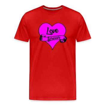l’amour pour toujours - T-shirt bio Premium Homme - rouge - Devant - Damien (186cm)