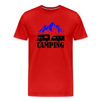 Camping - Männer Premium Bio T-Shirt - Rot - Vorne - Damien (186cm)