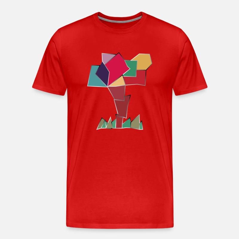 Glücklicher Baum - Männer Premium Bio T-Shirt - Rot
