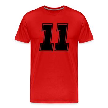 11 - Männer Premium Bio T-Shirt - Rot - Vorne - Damien (186cm)