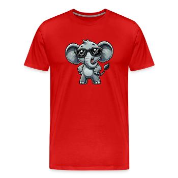 Elefant Sonnenbrille - Männer Premium Bio T-Shirt - Rot - Vorne - Damien (186cm)