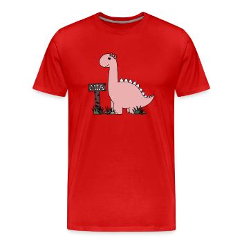 Dino Mia - Men's Premium Organic T-Shirt - red - Front - Damien (186cm)