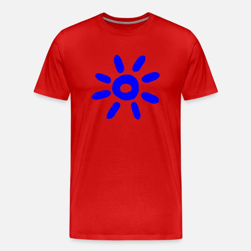 Blaue Sonne - Männer Premium Bio T-Shirt - Rot
