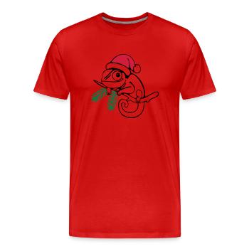 Lui Noël Tricolore - T-shirt bio Premium Homme - rouge - Devant - Damien (186cm)