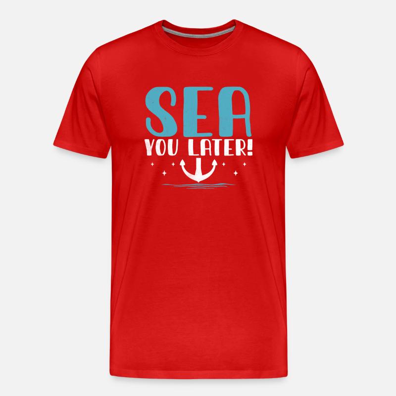 Meer Sie später Paddelboot - Männer Premium Bio T-Shirt - Rot
