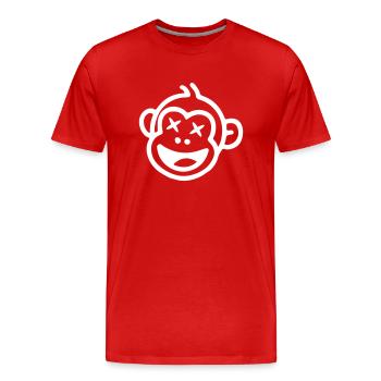 Affe Witzig - Männer Premium Bio T-Shirt - Rot - Vorne - Damien (186cm)