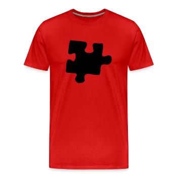 puzzle - Männer Premium Bio T-Shirt - Rot - Vorne - Damien (186cm)