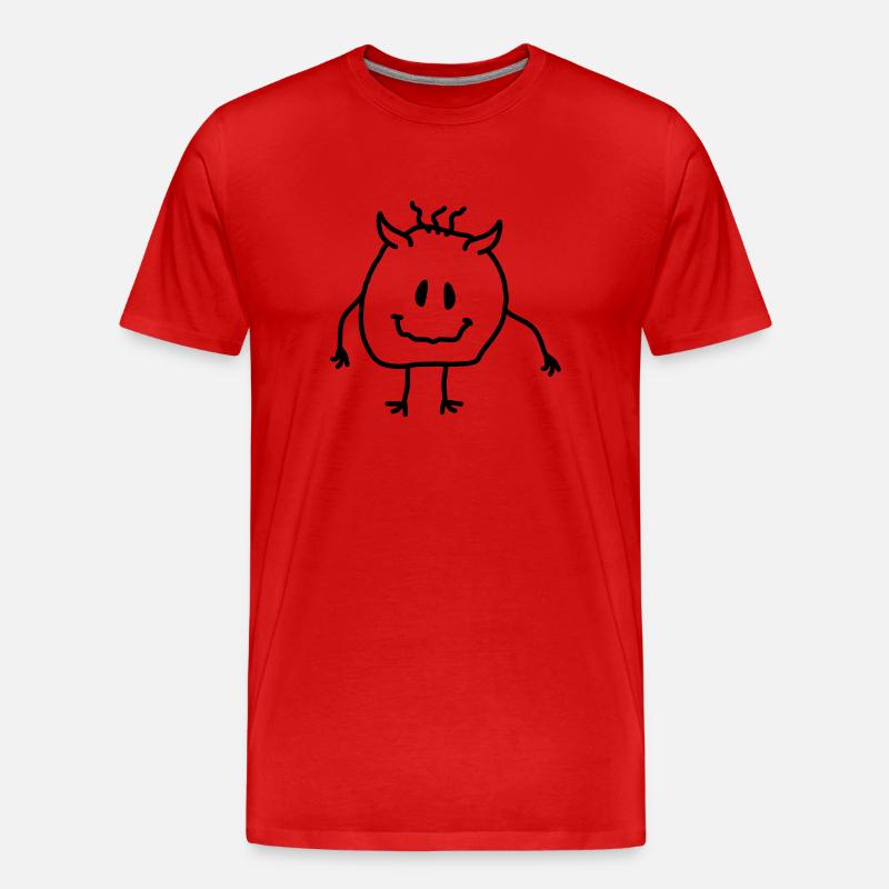 monstermann_1c - Männer Premium Bio T-Shirt - Rot